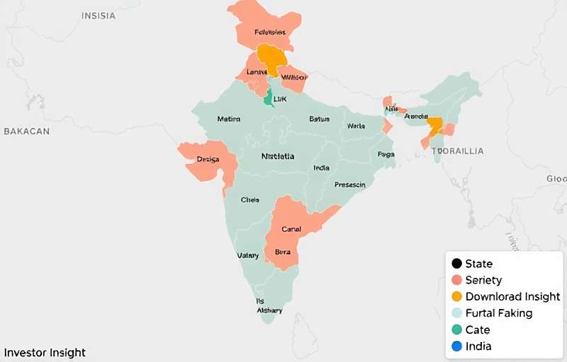 India map showing download distribution of Investor Insight across different states