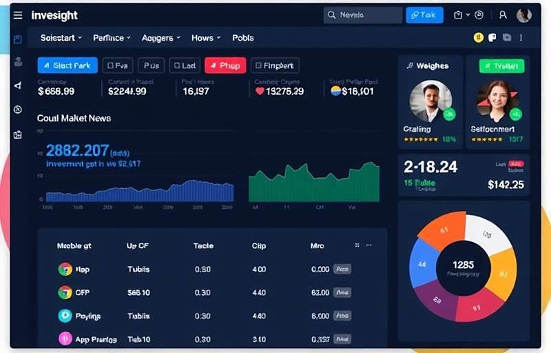 Investor Insight dashboard showing portfolio performance, market news and investment options